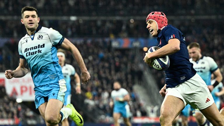 France wing Louis Bielle-Biarrey equalled the record for the most tries in a Six Nations campaign with his eighth against Scotland