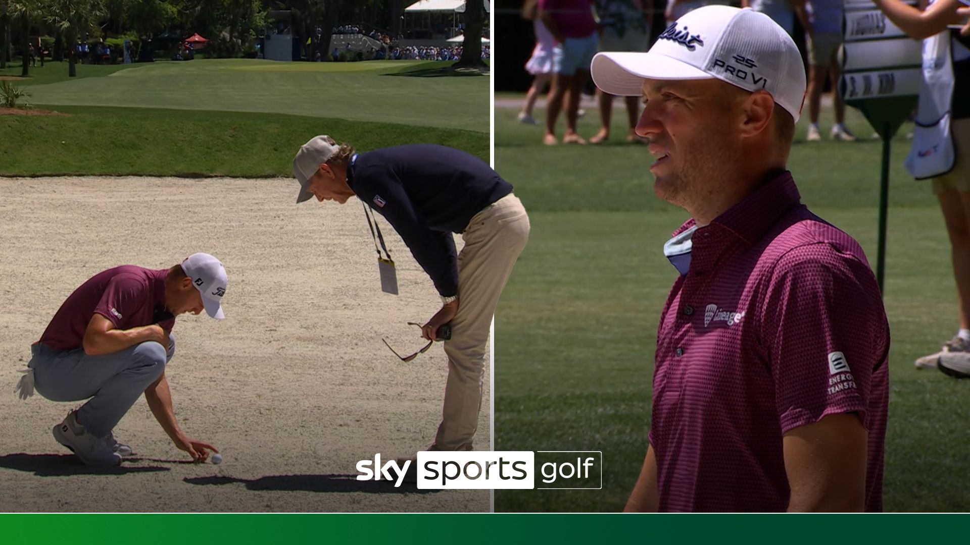 Thomas assessed a one-stroke penalty after moving ball in waste bunker!