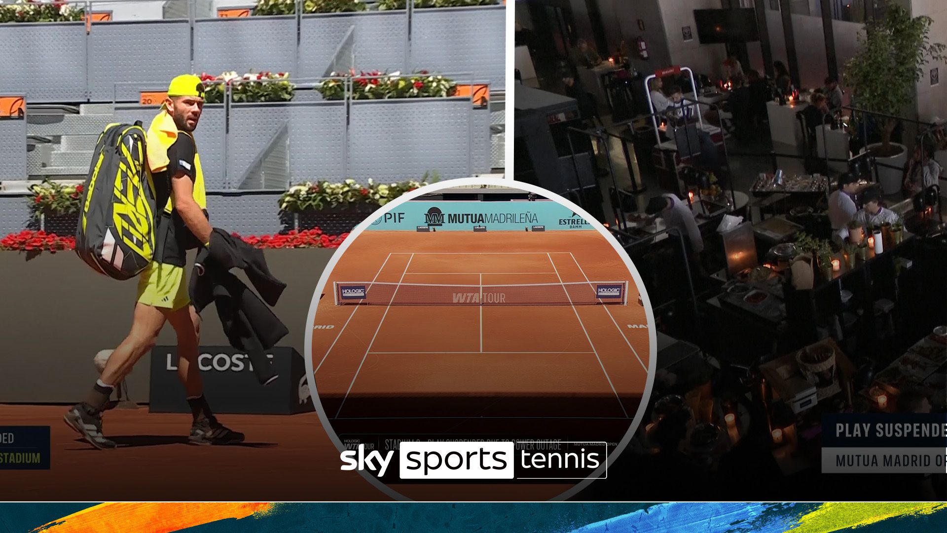 All play suspended at Madrid Open following countrywide power outage