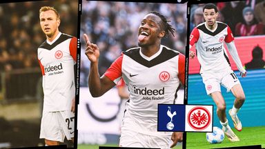 Eintracht Frankfurt's Mario Gotze (left), Michy Batshuayi (centre) and Hugo Ekitike are all set to face Tottenham