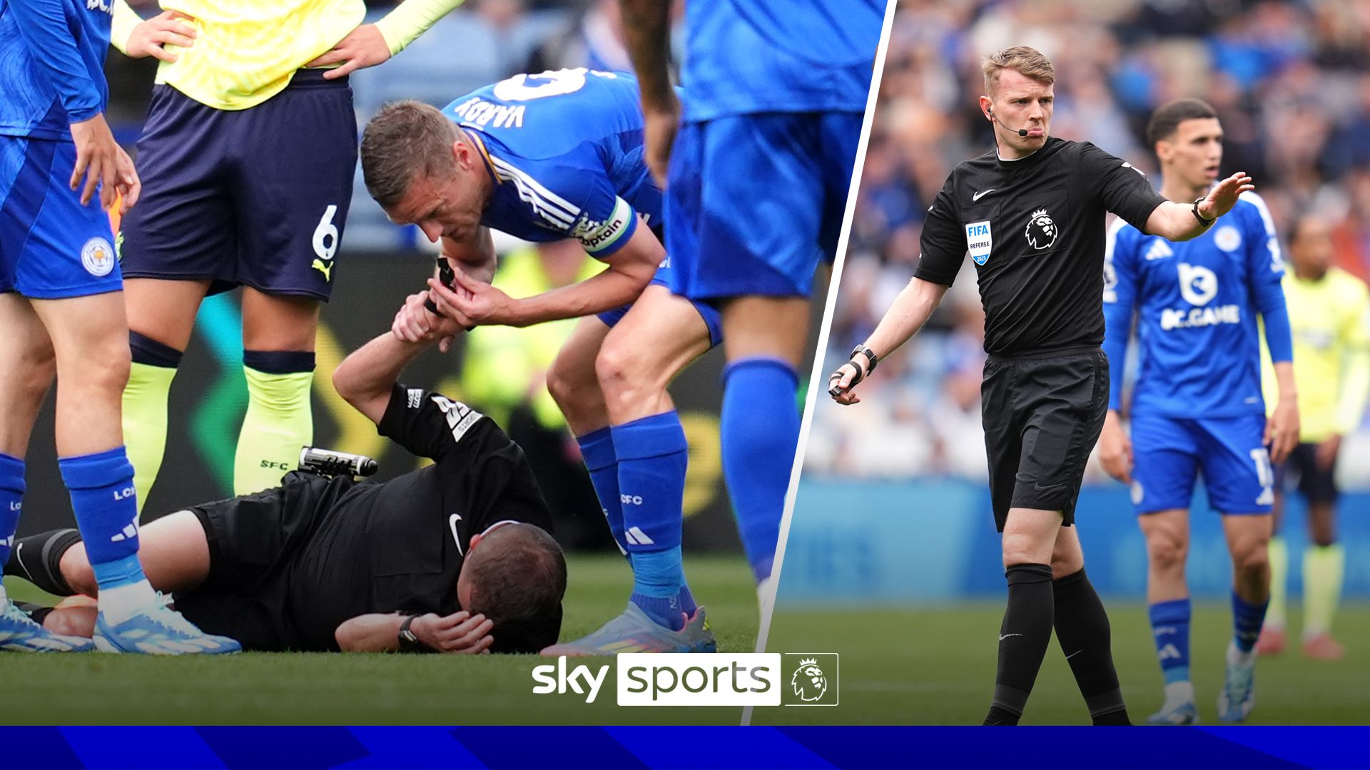 Jamie Vardy halts Southampton counter-attack with referee's whistle!