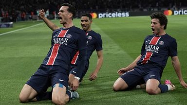 PSG's Fabian Ruiz celebrates after scoring his side's opening goal