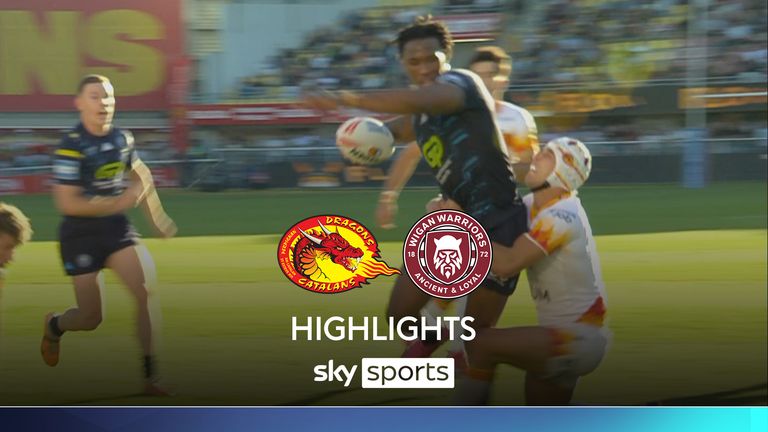 Highlights of the Super League match between Catalans Dragons and Wigan Warriors