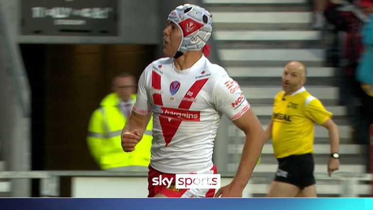 Whitby gets his second try of the night and St Helens' fourth 