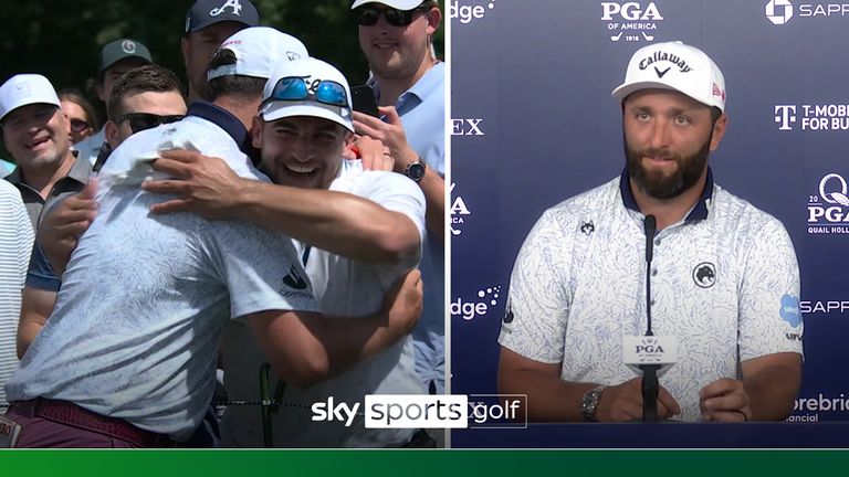 Speaking after his third round at the PGA Championship, Jon Rahm spoke about his interaction with the fan he hit with a ball