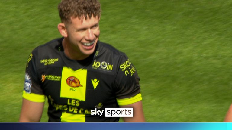 Matthieu Leguerre did well to catch a high ball and score a try to open the scoring for Catalans Dragons