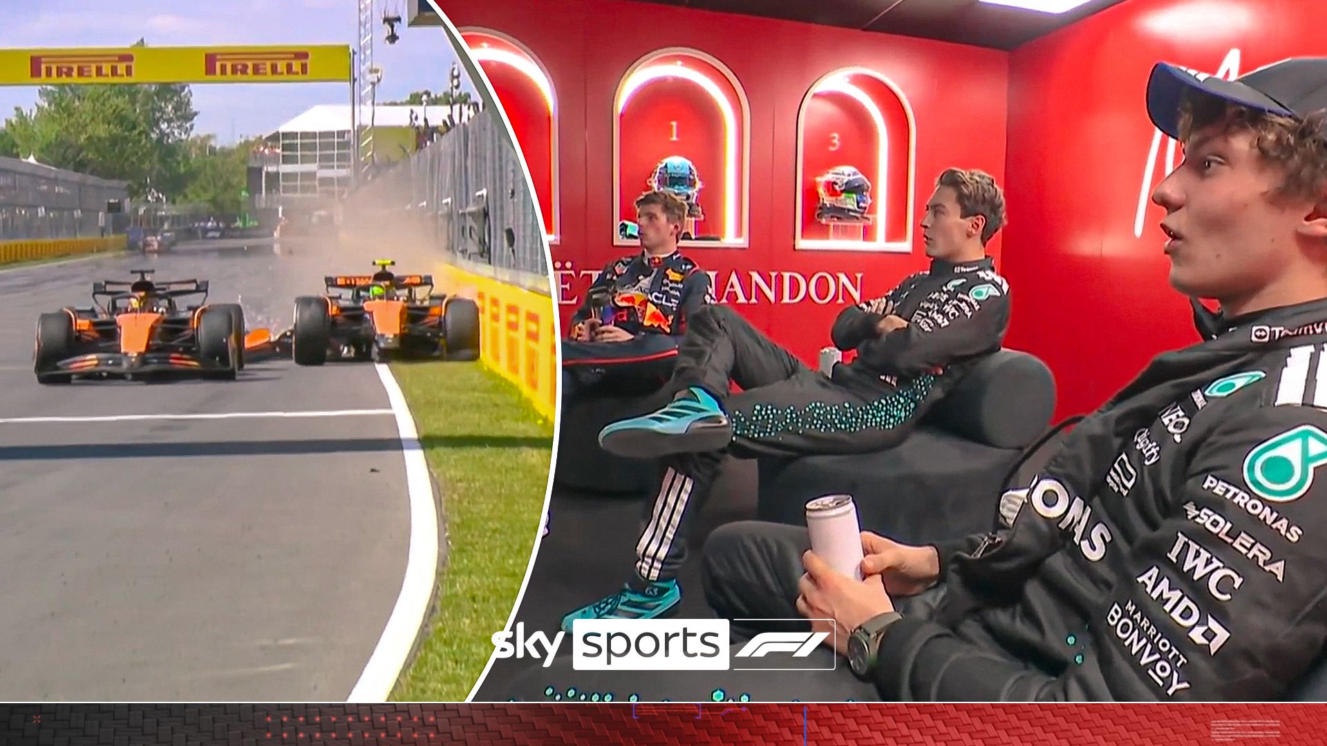 Cooldown room react to Norris' 'scary' collision with Piastri