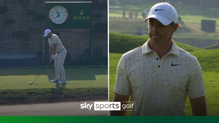 Rory McIlroy made a brilliant birdie on the 11th hole at Oakmont Country Club, one of only two registered throughout his round