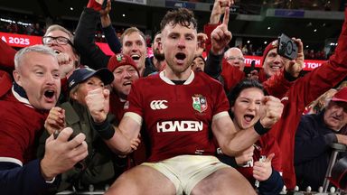 Keenan following his last-gasp try to seal series victory for the British and Irish Lions in Australia