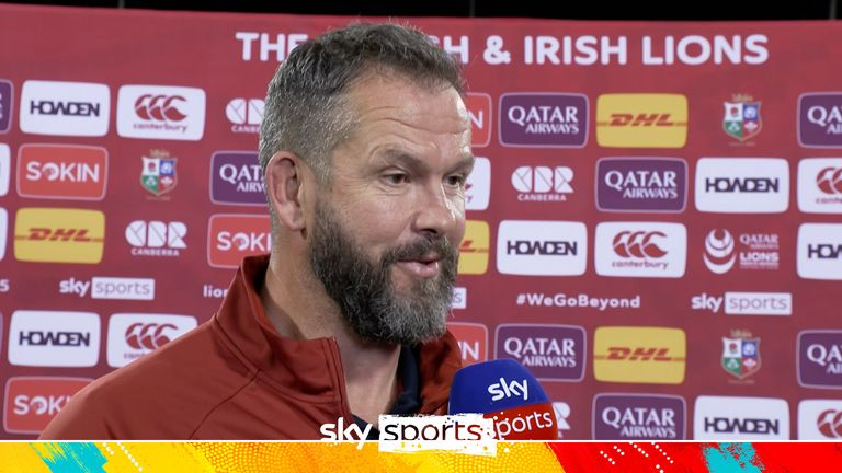 British and Irish Lions head coach Andy Farrell speaks to Sky Sports post-match 