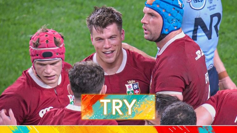 Watch Jones cross for the Lions as they opened the scoring against the Waratahs