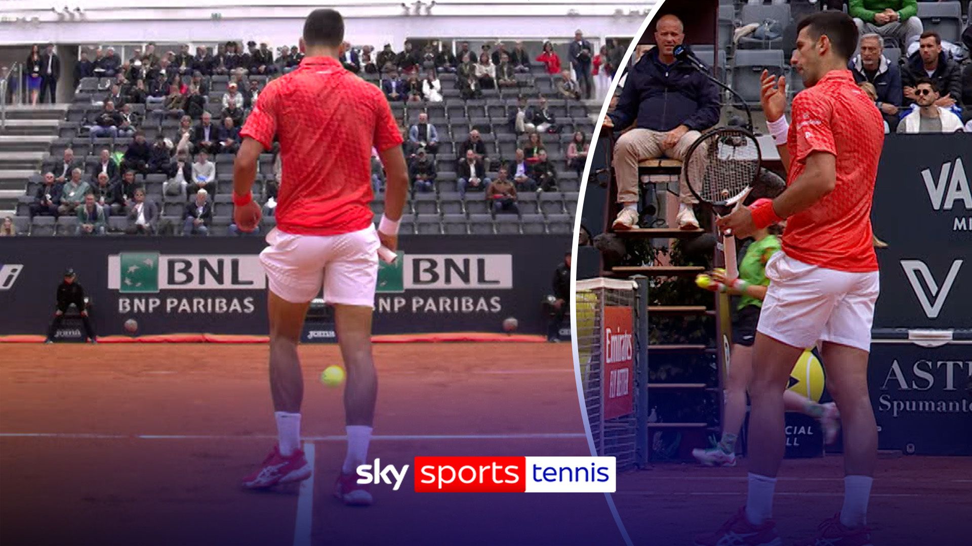 Flashback: Norrie smashes ball into Djokovic's legs!