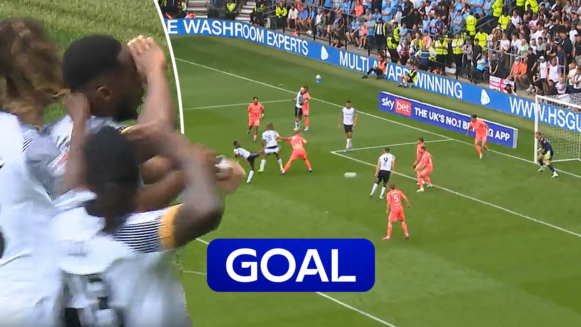 Derby lead Coventry thanks to Adams shot