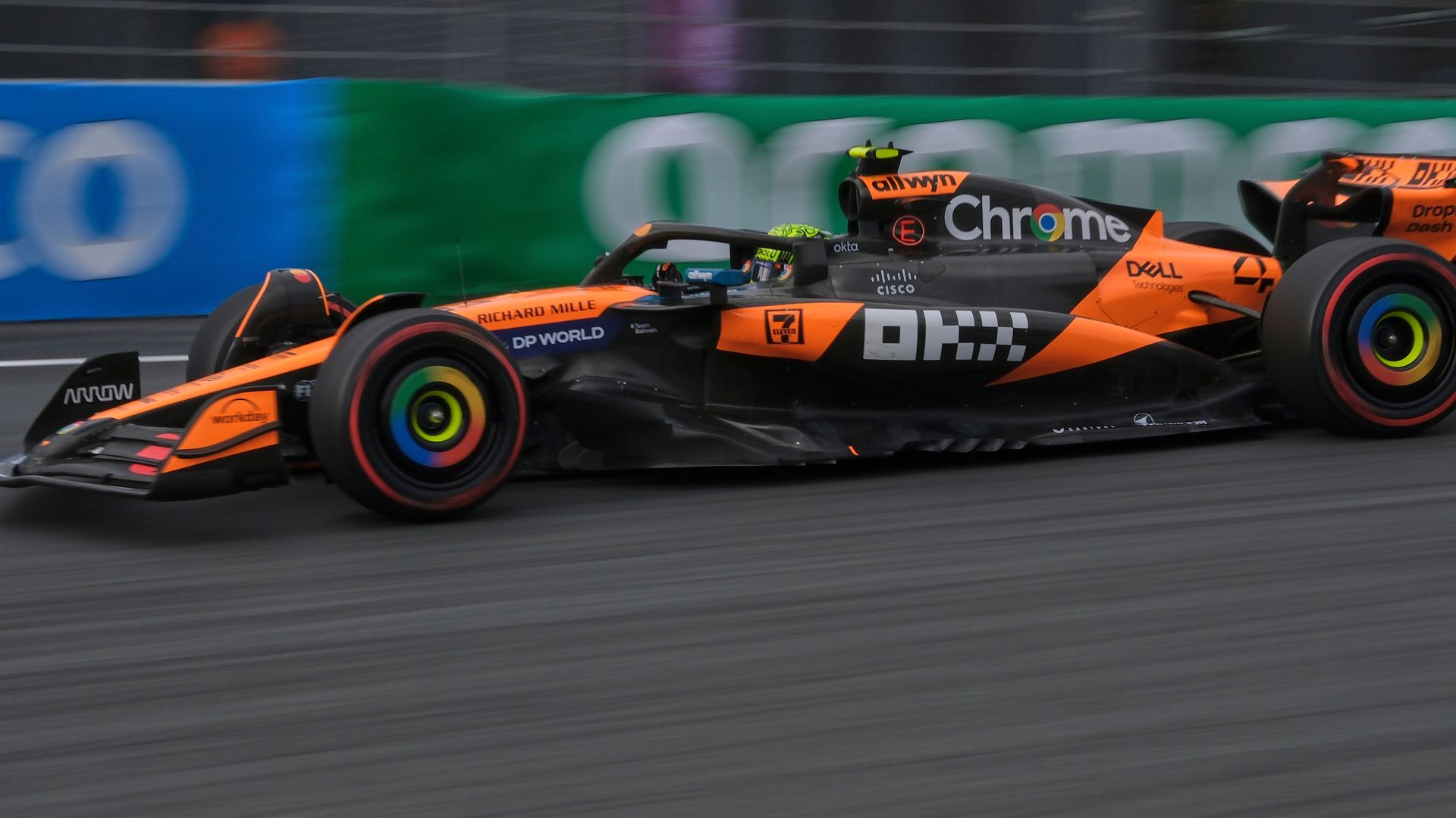 Norris pips Alonso to fastest time as crashes create chaotic practice