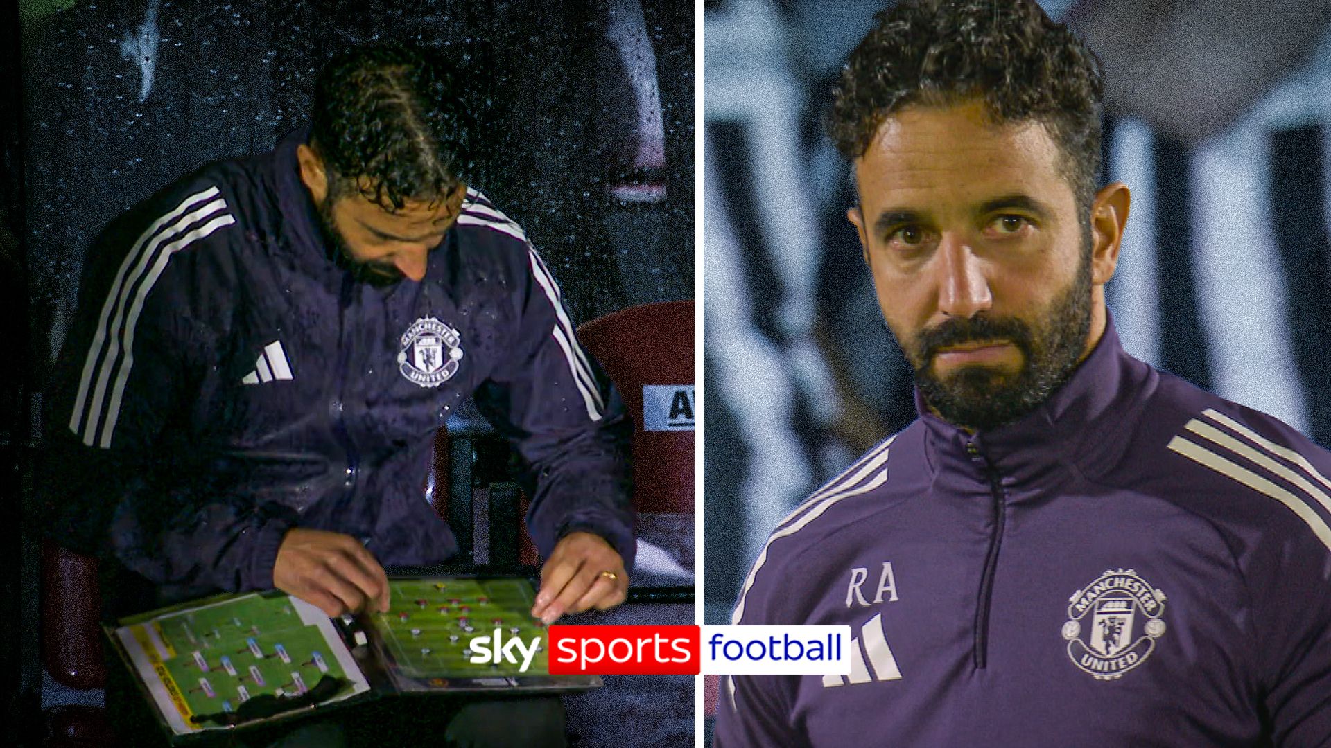 Bench cam! Tactics board and penalty pain on Amorim's difficult night in Grimsby