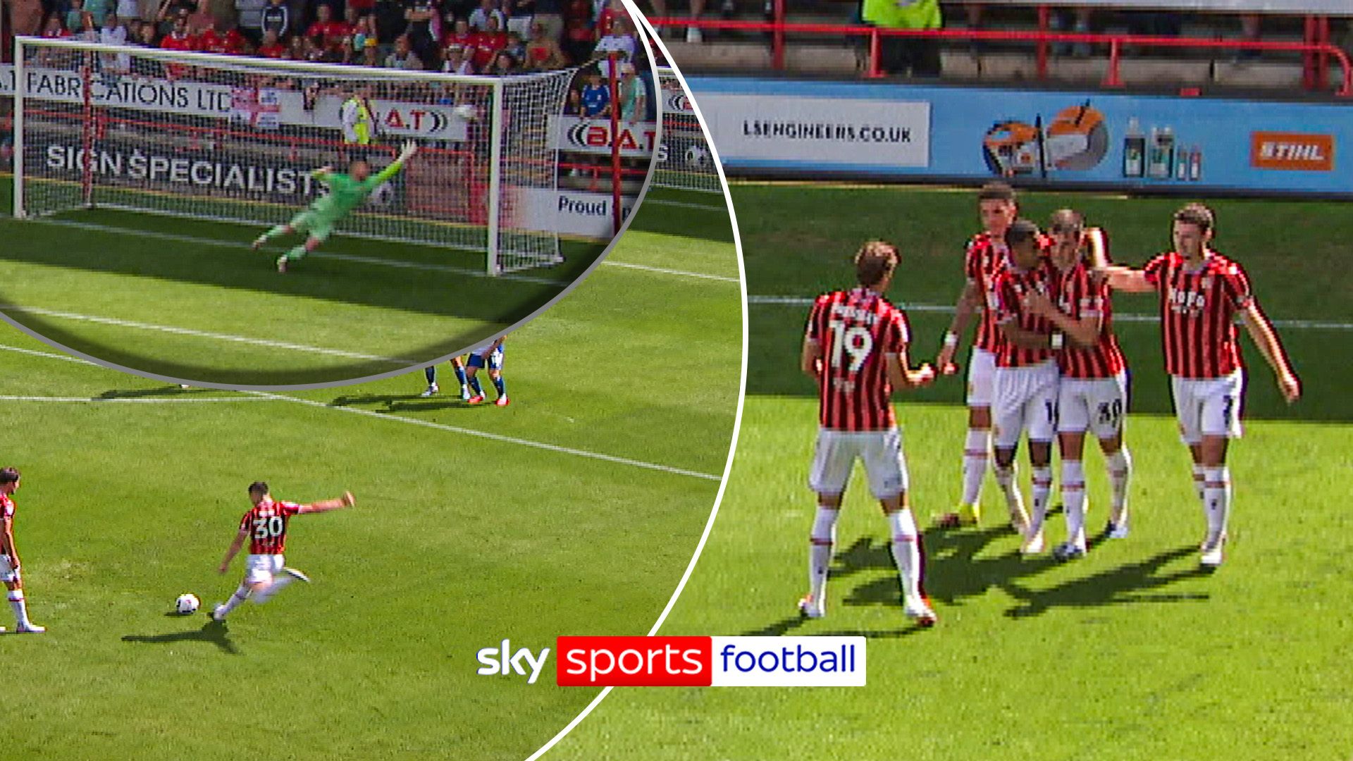 Weir opens scoring for Walsall with stunning free-kick 8 MINUTES in!