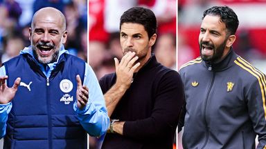 Pep Guardiola, Mikel Arteta and Ruben Amorim