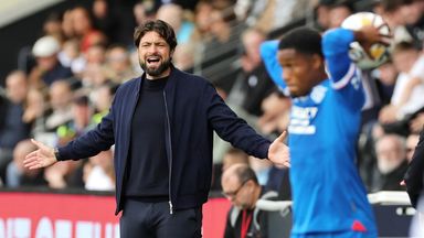 Rangers boss Russell Martin appeals to his players as they struggle at St Mirren