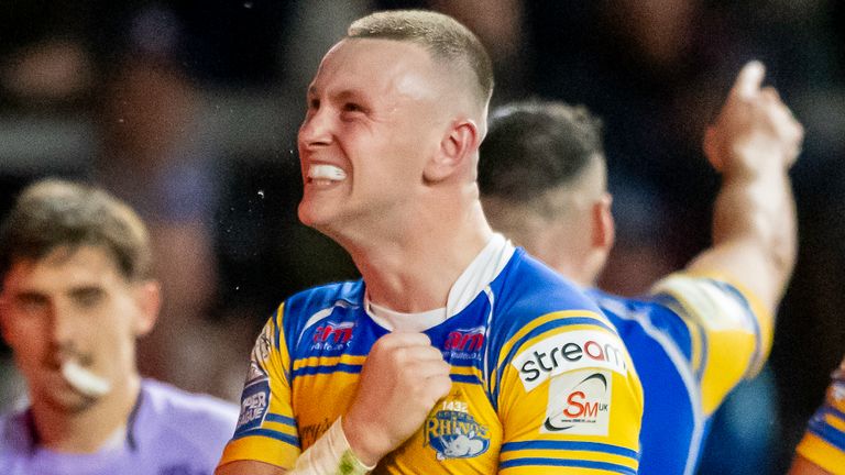 Newman celebrates scoring his try