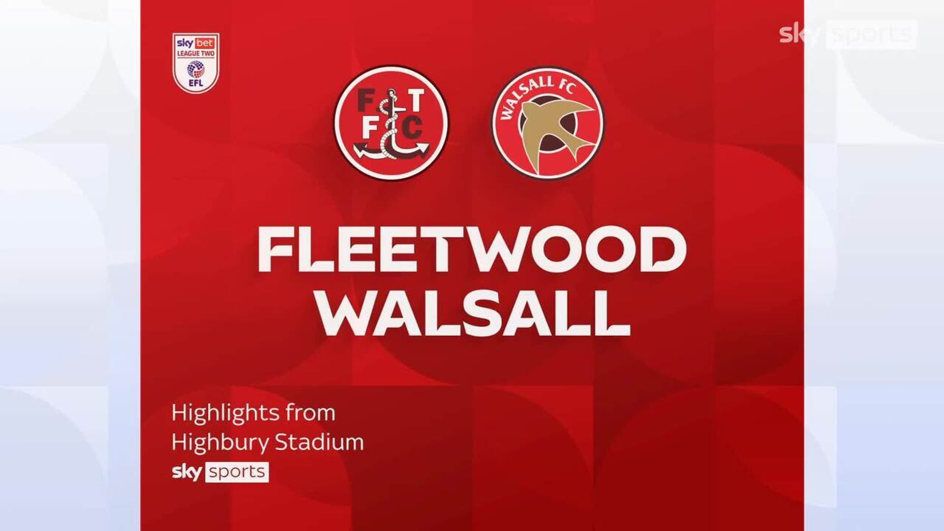 Fleetwood 1-1 Walsall