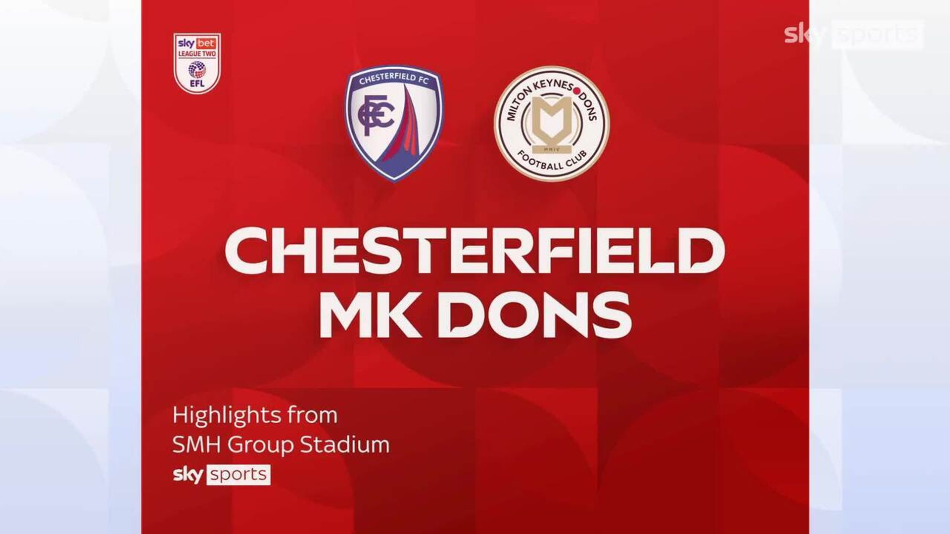 Chesterfield 1-1 MK Dons