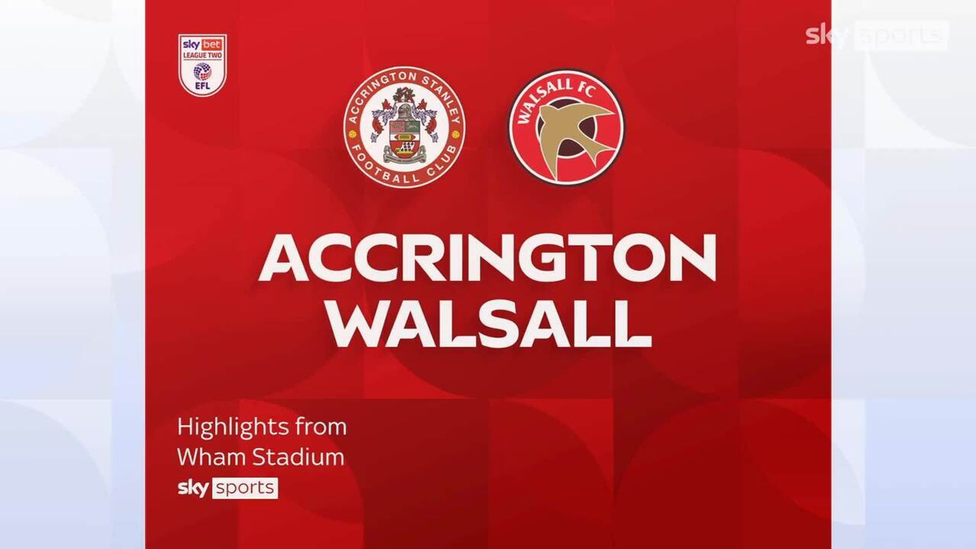 Accrington Stanley 1-3 Walsall