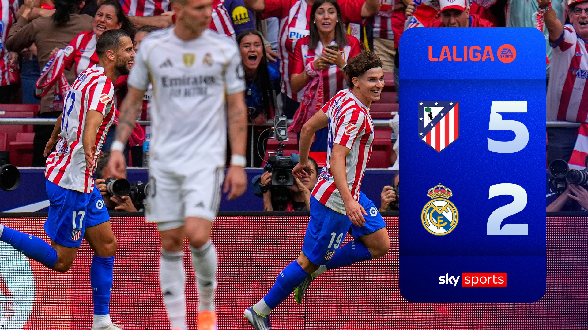 Alvarez stars in SEVEN goal Madrid derby as Real's perfect start comes to an end