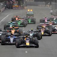 The start of the 2025 Azerbaijan Grand Prix in Baku