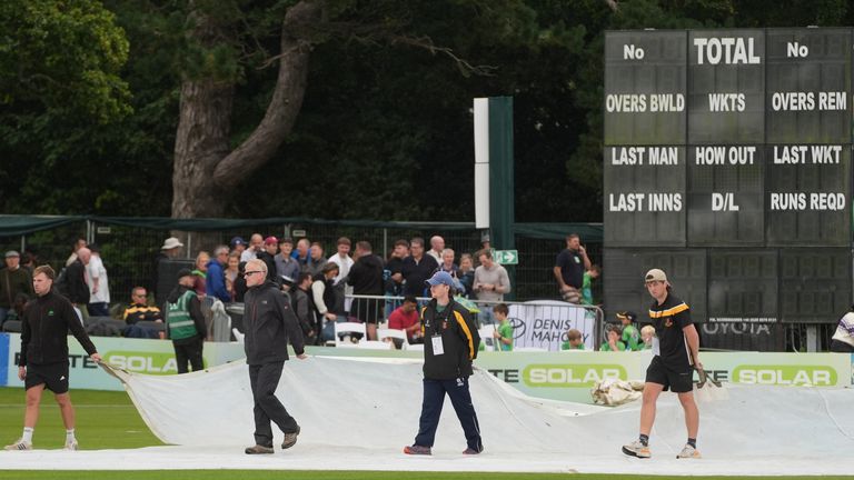 Rain washed out the second T20 international between Ireland and England at Malahide