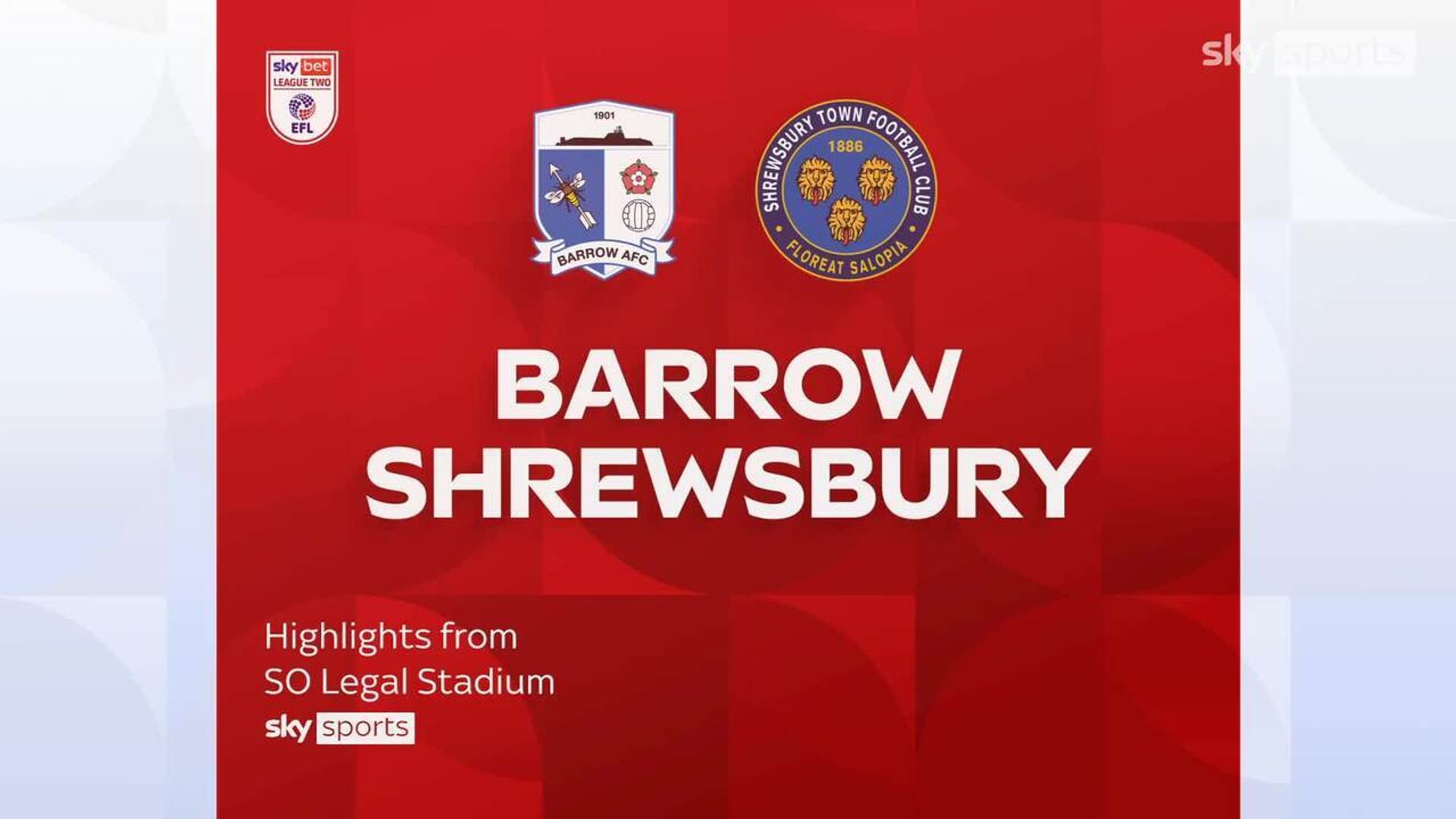 Barrow 0-0 Shrewsbury 