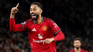 Cunha celebrates scoring his first Man Utd goal