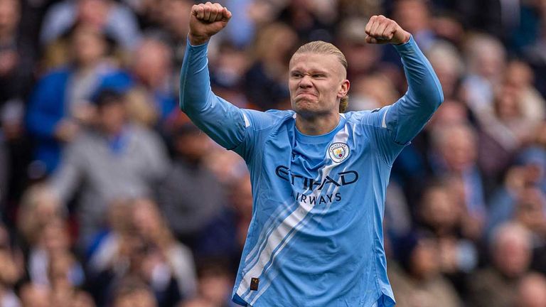 Erling Haaland gewann in der Saison 2022/23 mit Manchester City die Champions League.
