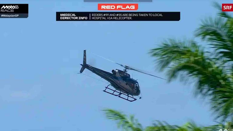 Noah Dettwiler wird nach einem schweren Unfall mit dem Helikopter abtransportiert (Bildquelle: SRF).