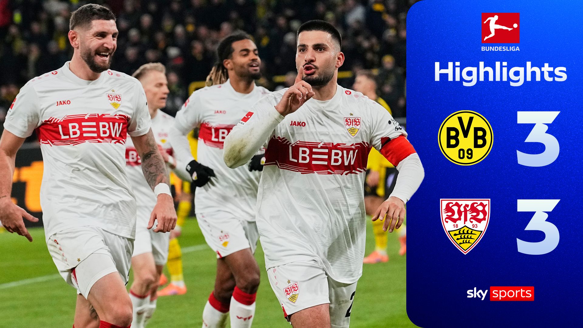 Undav’s brilliant hat-trick rescues Stuttgart in Dortmund thriller