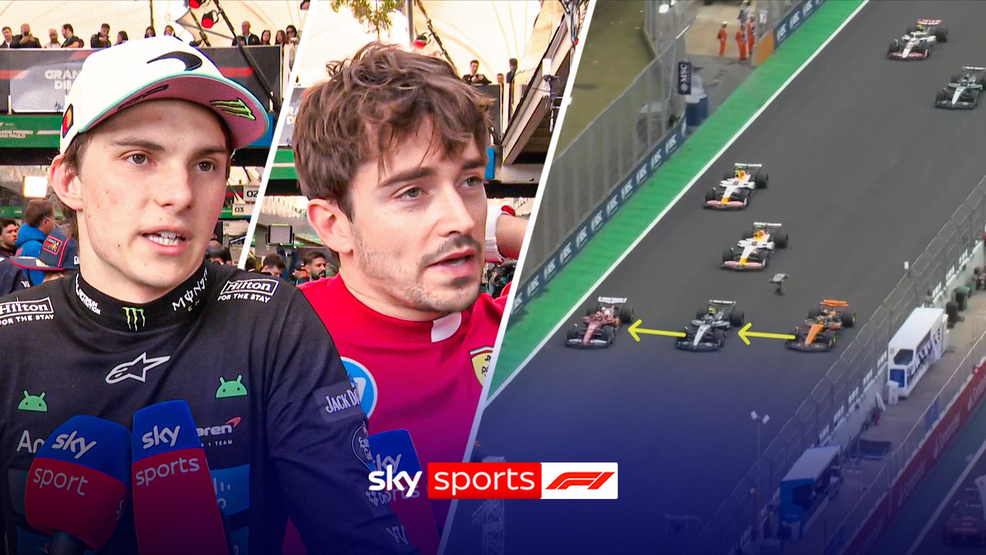 Piastri, Leclerc, Antonelli & SkyPad ANALYSE safety car restart collision