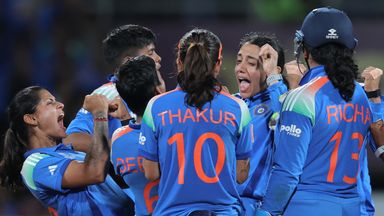 India celebrate winning the 50-over World Cup for the first time 