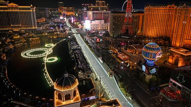 F1 cars power down Las Vegas Boulevard at over 200mph