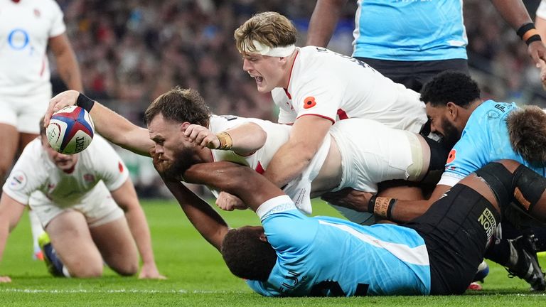 England hooker Luke Cowan-Dickie displayed his power to score the opening try