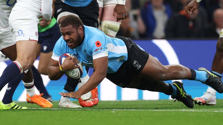 Fiji hooker Tevita Ikanivere scored their first try in the 10th minute via a dominant driving maul