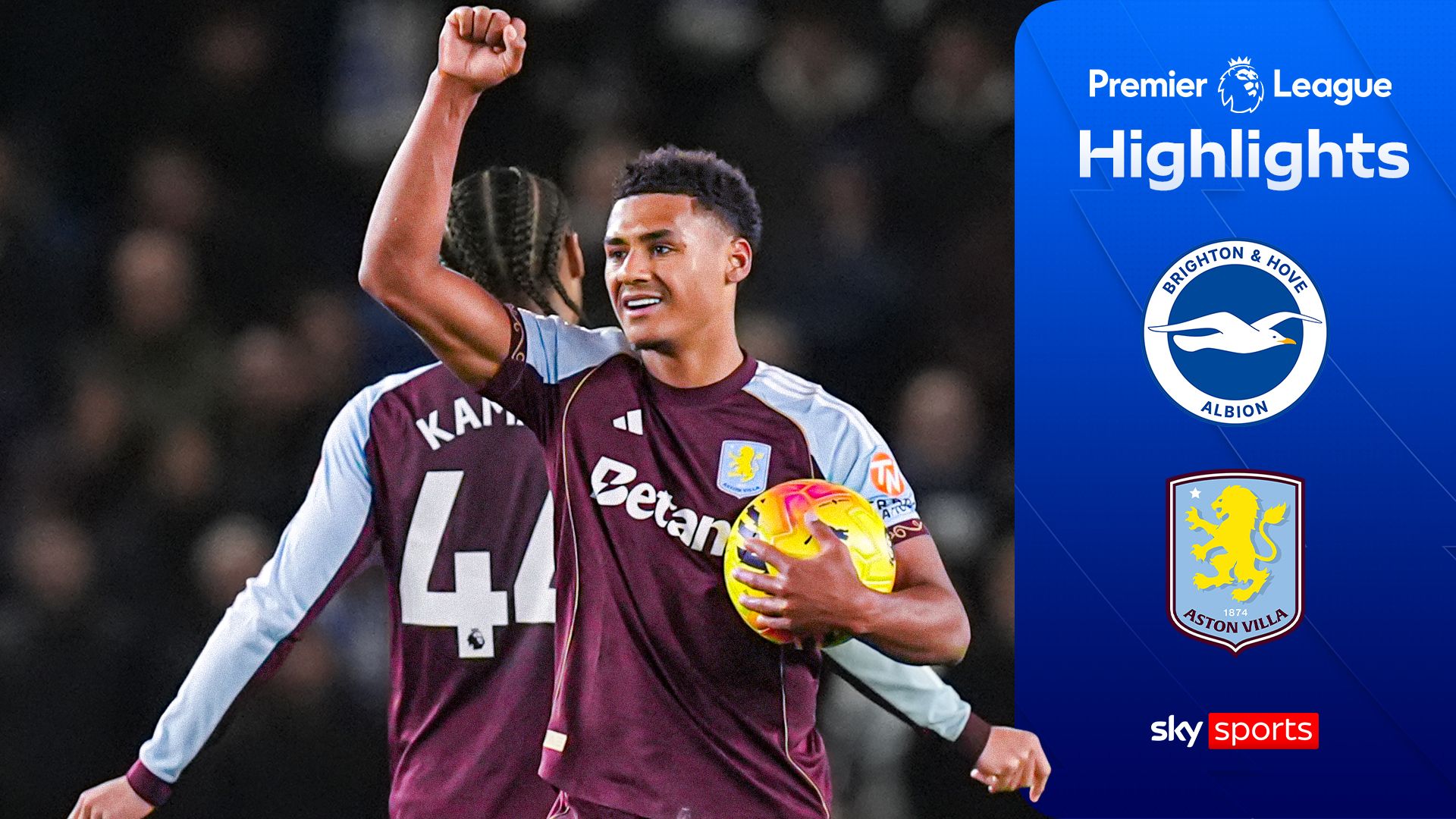 Watkins bags brace in SEVEN-goal thriller between Brighton and Villa