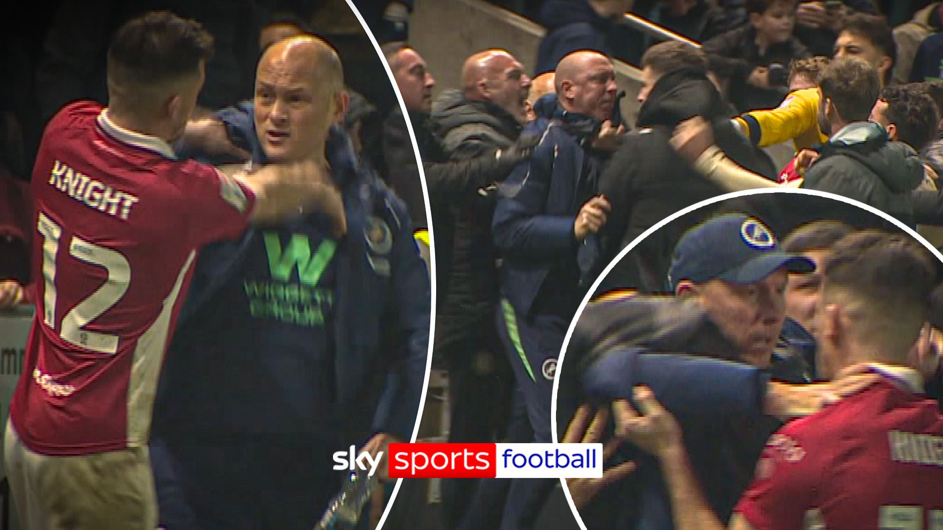 Heated scenes as Millwall and Bristol City CLASH at full-time