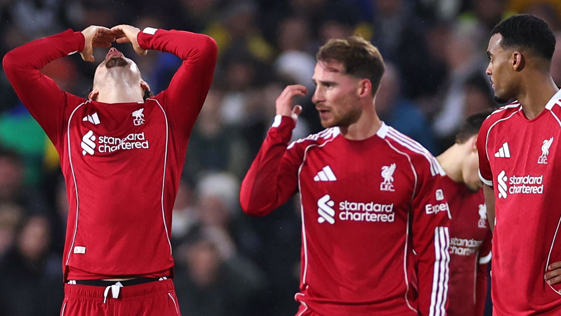 Liverpool: Gary Neville hits out at Reds’ inconsistency and errors after Leeds fight back for thrilling draw