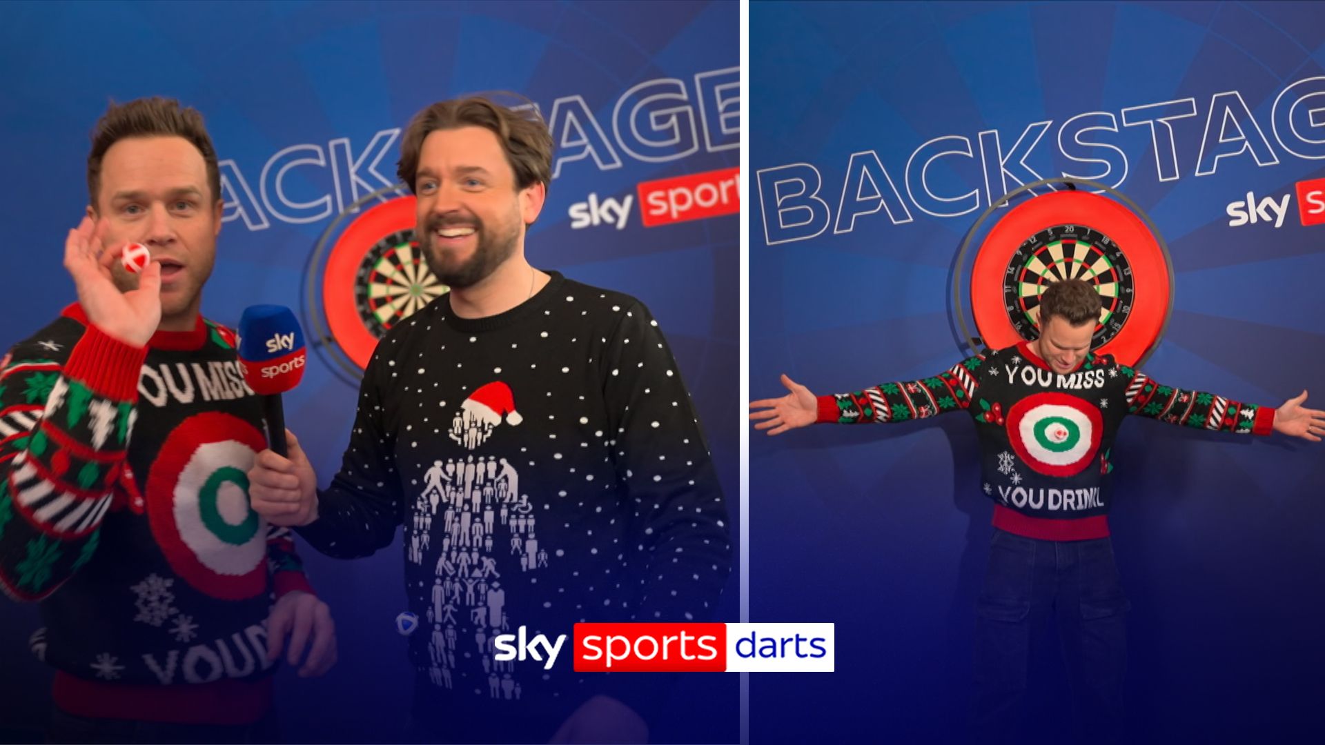 'Darts With Me Tonight' | Murs shows off darts festive jumper