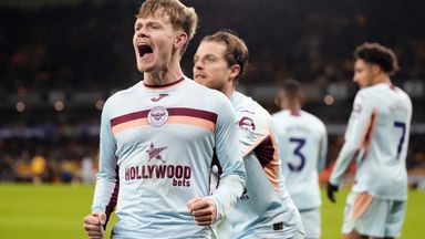 Brentford's Keane Lewis-Potter celebrates scoring the opening goal