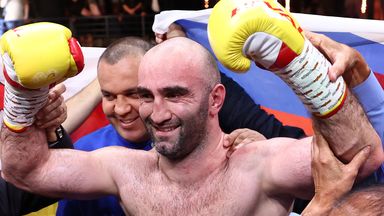 Gassiev celebrates after claiming the WBA 'regular' heavyweight title