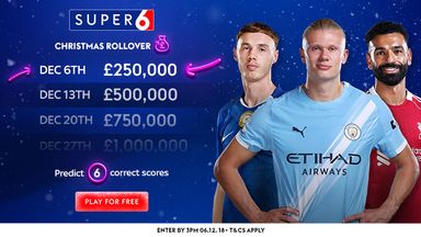 Win £250,000 with Super 6!