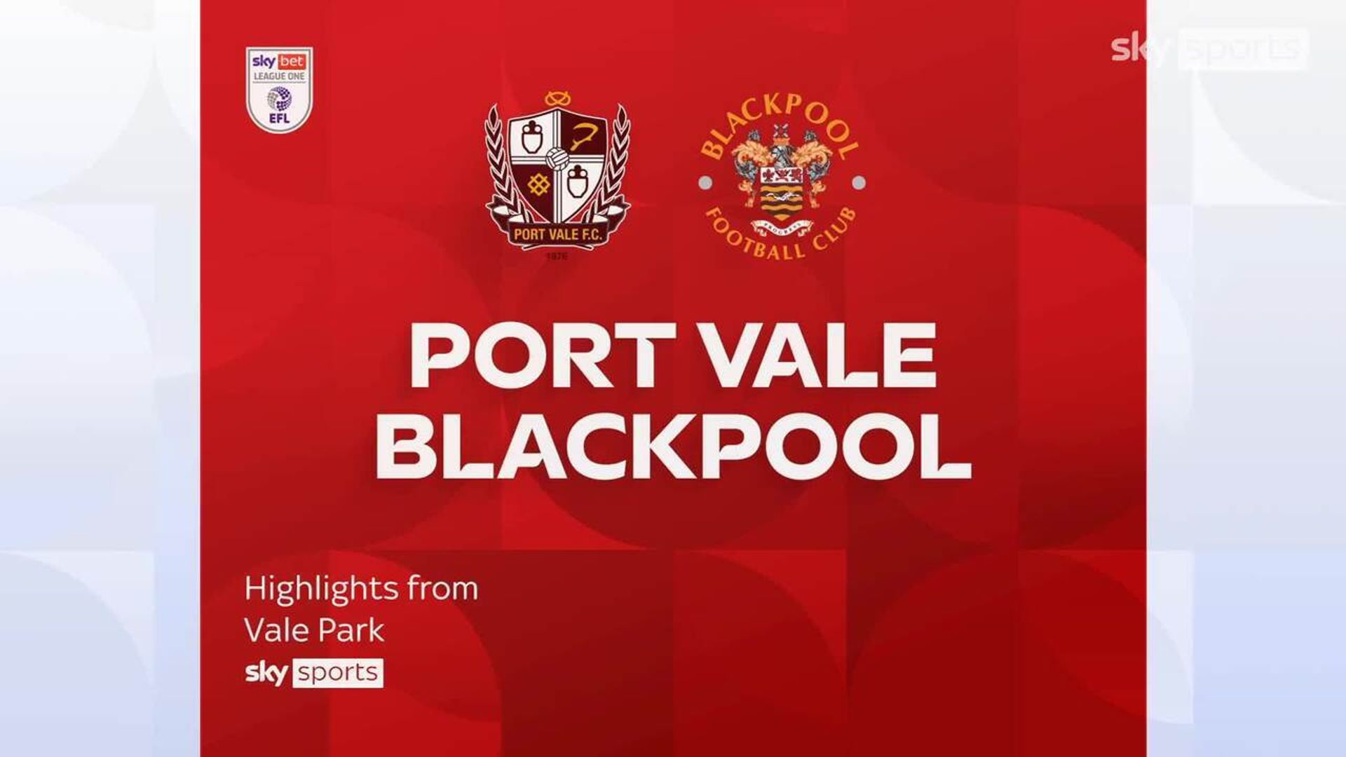 Port Vale 5-1 Blackpool 
