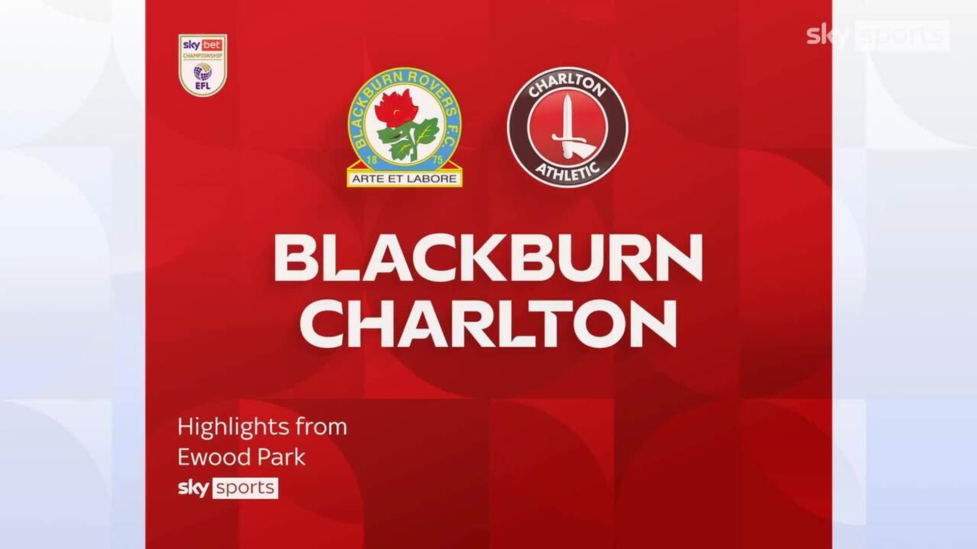 Blackburn Rovers 2-2 Charlton Athletic