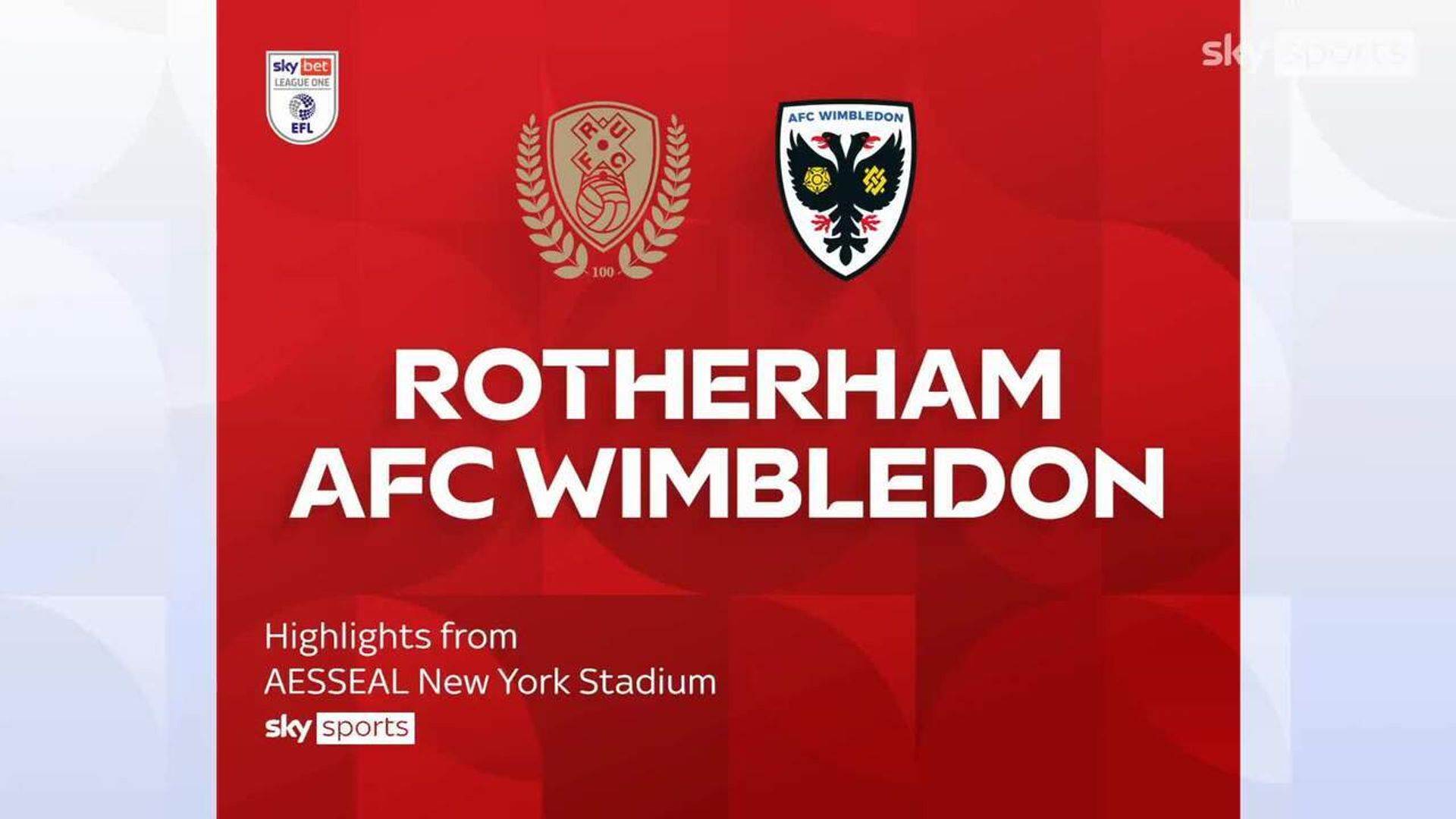 Rotherham Utd 1-1 AFC Wimbledon