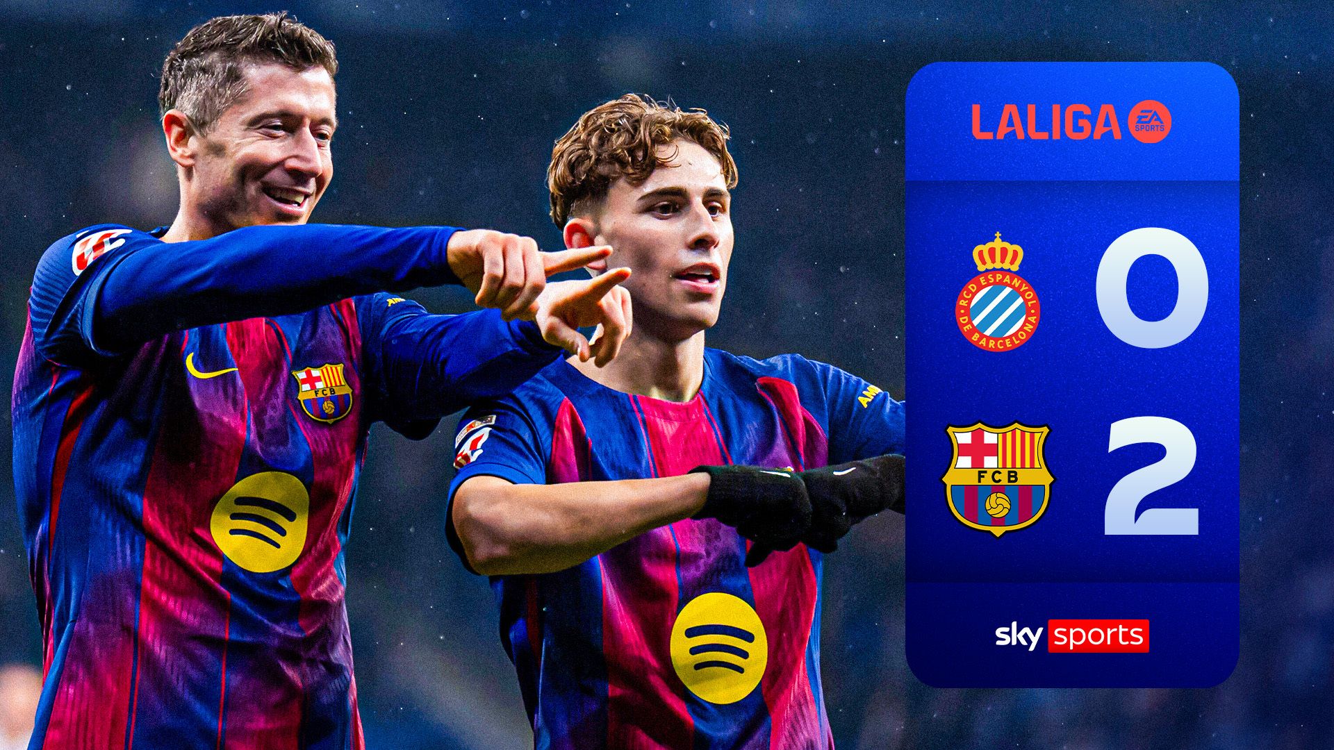 Olmo stunner and Lewandowski help Barca see off Espanyol